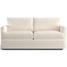Fabric Ivory (Cypress Chenille) Crate & Barrel Lounge Sofa with soft ivory chenille upholstery, plush cushions, and a clean modern silhouette