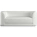 Fabric Lace (Douglas Microfiber) Crate & Barrel Contour Sofa upholstered in soft white microfiber with rounded arms, a deep seat, and a sleek modern silhouette