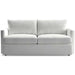 Fabric Lace (Douglas Microfiber) Crate & Barrel Lounge Sofa with soft white microfiber upholstery, deep cushions, and clean track arms for a modern look