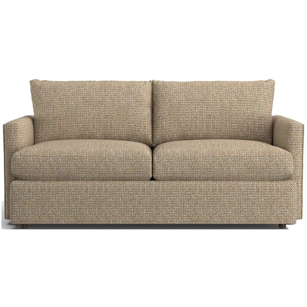 Fabric Melange (Lusso Boucle) Crate & Barrel Lounge Sofa with textured melange boucle upholstery, plush cushions, and a cozy contemporary silhouette