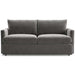 Fabric Otter (View Microfiber) Crate & Barrel Lounge Sofa with dark otter grey microfiber upholstery, deep cushions, and a clean modern silhouette