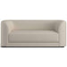 Fabric Pearl (Icon Chenille) Crate & Barrel Contour Sofa featuring pearl chenille upholstery, rounded arms, and a clean contemporary silhouette