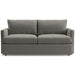 Fabric Steel (Taft Textured Weave) Crate & Barrel Lounge Sofa with steel grey textured weave upholstery, plush cushions, and a clean contemporary silhouette