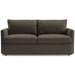 Fabric Truffle (Taft Textured Weave) Crate & Barrel Lounge Sofa with dark truffle textured weave upholstery, deep cushions, and a sleek modern profile