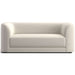 Fabric Vanilla (Belden Boucle) Crate & Barrel Contour Sofa featuring soft vanilla boucle upholstery, curved arms, and a clean modern silhouette