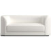 Fabric White (Icon Chenille) Crate & Barrel Contour Sofa upholstered in bright white chenille with rounded sides and a spacious seat cushion