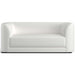 Fabric White (Solana Canvas) Crate & Barrel Contour Sofa featuring crisp white canvas upholstery, smooth curved arms, and a sleek contemporary design
