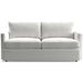 Fabric White (View Microfiber) Crate & Barrel Lounge Sofa with bright white microfiber upholstery, deep cushions, and straight track arms for a clean contemporary look