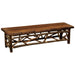 Fireside Lodge Appalachian 6-Foot Twig Bench with Barnwood Artisan Seat is a lodge-style bench with a flat wooden seat and a decorative twig frame base