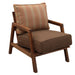 Fireside Lodge Barnwood Club Lounge Chair with Standard Back featuring a rustic wooden frame and thick brown cushions