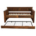 Fireside Lodge Barnwood Daybed With Roll Out Trundle displays the lower trundle fully extended in front of the bed