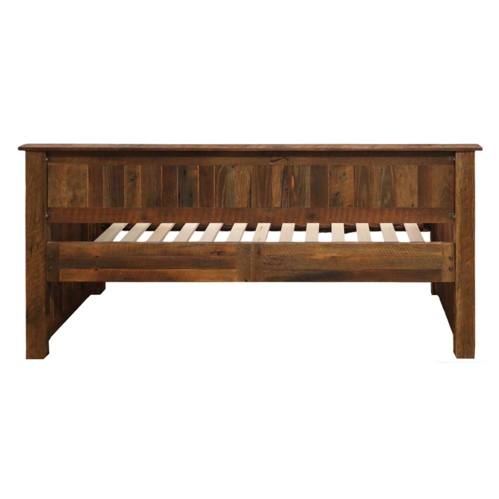 Fireside Lodge Barnwood Daybed Without Roll Out Trundle displays the sturdy barnwood build without bedding