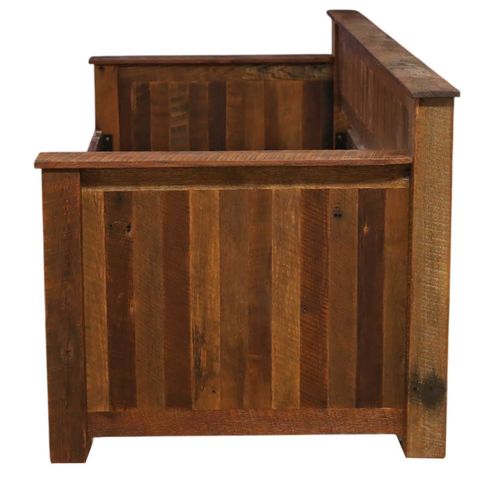 Fireside Lodge Barnwood Daybed Without Roll Out Trundle highlights the solid wood frame and slatted mattress base