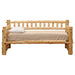 Fireside Lodge Barnwood Daybed Without Roll Out Trundle is a solid log-style wooden daybed with thick posts, a spindle back, and a single mattress with pillow on top, shown without a lower trundle