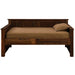 Fireside Lodge Barnwood Daybed Without Roll Out Trundle shows a brown mattress and pillow on the main frame only
