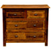 Fireside Lodge Barnwood Four Drawer Low Boy is shown from the front, displaying four evenly spaced drawers with natural wood grain