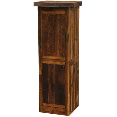 Fireside Lodge Barnwood Linen Cabinet - 24-Inch Width is a tall rustic wood cabinet with two doors designed for compact linen storage