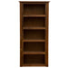 Fireside Lodge Barnwood Medium Bookshelf is a tall, dark wooden bookshelf with four open shelves