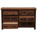Fireside Lodge Barnwood Six Drawer Dresser shown from the front with drawers open, highlighting spacious storage and solid wood build