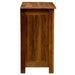 Fireside Lodge Barnwood Three Drawer Chest is shown from the side, highlighting its thick wooden panels and sturdy shape