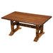 Fireside Lodge Barnwood Timbers Rectangle Dining Table - 6-Foot is shown with a smooth antique oak top and sturdy rustic timber legs