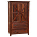 Fireside Lodge Barnwood Two Drawer Wardrobe with Hanging Rod features barn-style double doors and two lower drawers