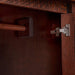 Fireside Lodge Barnwood Two Drawer Wardrobe with Hanging Rod shows a wooden hanging rod and sturdy metal hinges inside