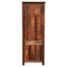 Fireside Lodge Barnwood Two Drawer Wardrobe with Hanging Rod shows its back made of solid vertical barnwood planks