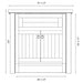 Fireside Lodge Barnwood Vanity - 30-Inch - Without Top measurement drawing highlights its barnwood design with double doors and clearly marked width and height dimensions