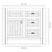 Fireside Lodge Barnwood Vanity - 36-Inch Without Top Left Sink vanity base layout with left sink cutout, three drawers, one cabinet door, and marked dimensions
