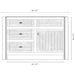 Fireside Lodge Barnwood Vanity - 4-Foot Without Top Right Sink features a vanity base with a right sink layout, left drawers, and a cabinet door