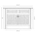Fireside Lodge Barnwood Vanity - 42-Inch Barnwood Edged Laminate Top Center Sink is shown in a front-view diagram with a centered sink, wide top, and detailed cabinet dimensions