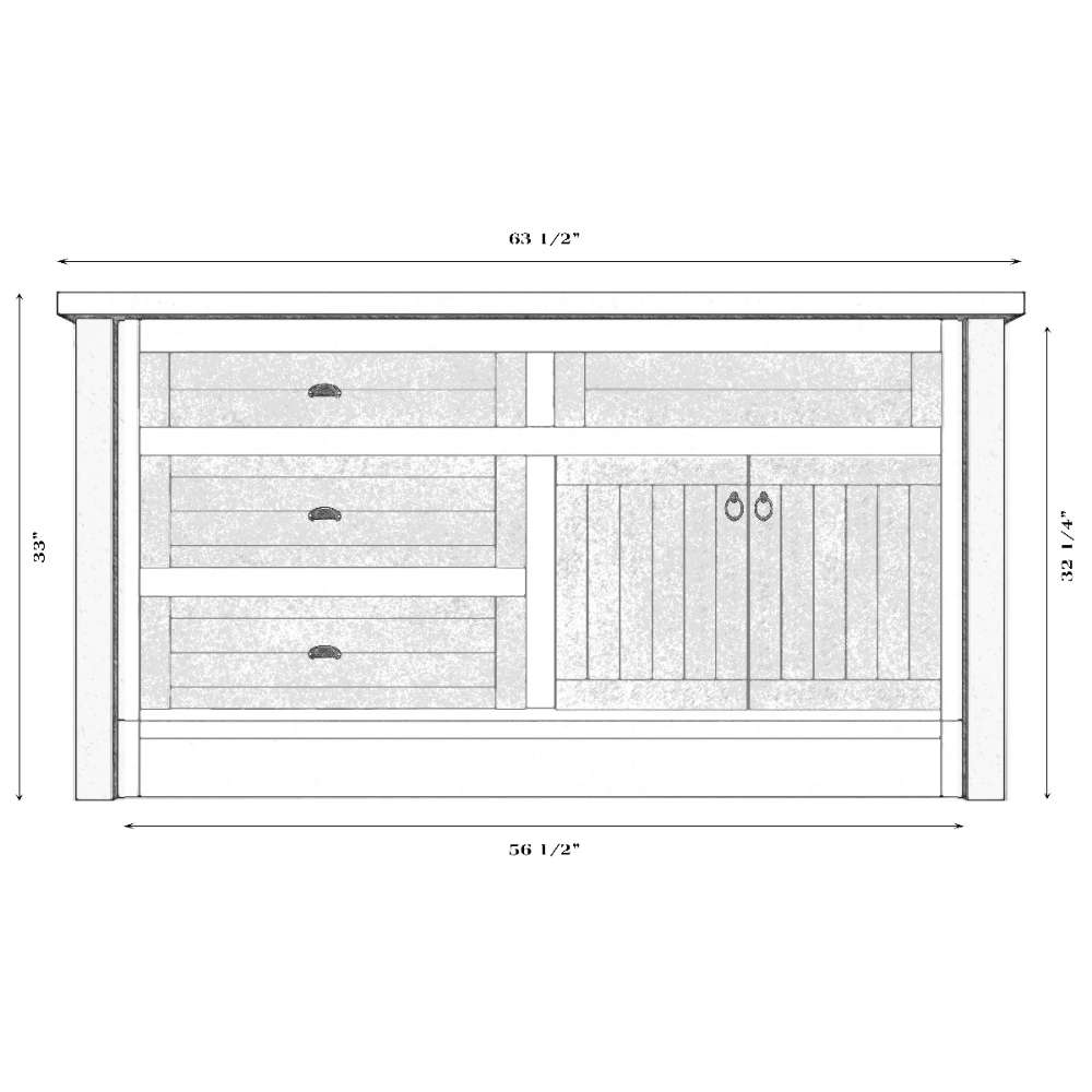 Fireside Lodge Barnwood Vanity - 5-Foot Barnwood Edged Laminate Top Right Sink offers a barnwood-edged laminate top with a right-side sink, left-side drawers, and a cabinet door