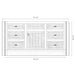 Fireside Lodge Barnwood Vanity - 5-Foot Without Top Center Sink displays a centered sink layout with six drawers and a middle cabinet door, ready for a custom countertop