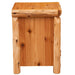 Fireside Lodge Cedar Log Enclosed Nightstand is shown from the back, displaying a flat cedar panel and thick rounded log legs