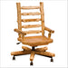 Fireside Lodge Cedar Log Executive Chair shown as a rustic log office chair with a tall slatted back, wide armrests, a solid wood seat, and rolling wheels