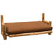 Fireside Lodge Cedar Log Futon with 8" Inner-Spring Mattress lying flat like a rustic log bed with a simple brown mattress on top