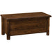 Fireside Lodge Cedar Log Headwaters Blanket Chest is a rectangular cedar storage chest with a flat lid, log-style legs, and a rich dark brown finish