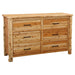 Fireside Lodge Cedar Log Headwaters Six Drawer Dresser shown at an angle highlighting the rustic cedar wood frame
