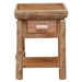 Fireside Lodge Cedar Log One Drawer Nightstand with Shelf is shown from the front, featuring a centered drawer, natural wood grain, and an open lower shelf