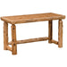 Fireside Lodge Cedar Log Open Writing Desk shown as a rustic wooden desk made from thick cedar logs with a smooth rectangular top and sturdy log legs in a natural lodge-style design
