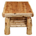 Fireside Lodge Cedar Log Rectangle Coffee Table - 40" x 20" from the side, with a smooth natural cedar top and rounded log edges
