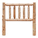 Fireside Lodge Cedar Log Traditional Headboard shown as a rustic cedar log headboard with thick vertical posts, rounded rails, and visible natural wood knots