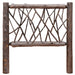 Fireside Lodge Cedar Log Twig Headboard shows the back of the headboard made from thick cedar posts with crisscrossed twig branches forming a rustic pattern