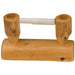 Fireside Lodge Cedar Log Wall-Mount Spring Toilet Paper Holder rustic cedar log wall-mounted toilet paper holder with carved wood supports and spring bar