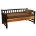 Fireside Lodge Hickory Log Daybed Without Roll Out Trundle shows the daybed at an angle with a brown mattress and pillow on top
