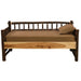 Fireside Lodge Hickory Log Daybed Without Roll Out Trundle shows the daybed with a brown mattress and pillow on the twin-size surface