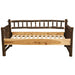 Fireside Lodge Hickory Log Daybed Without Roll Out Trundle shows the empty frame with wooden slats and bark-covered rails