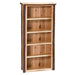 Fireside Lodge Hickory Log Large Bookshelf is a tall rustic bookshelf with five open shelves, log-style sides, and visible natural wood grain