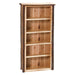 Fireside Lodge Hickory Log Medium Bookshelf is a tall rustic bookshelf with four open shelves, log-style sides, and visible knots in the wood